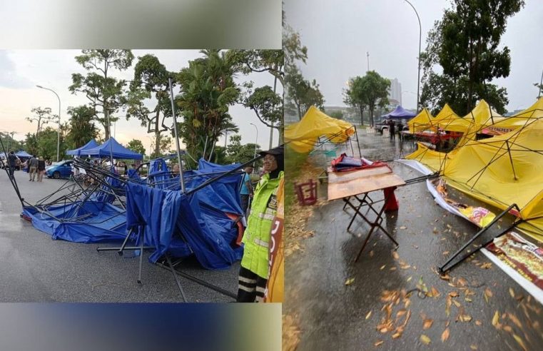 Lebih 50 khemah rosak akibat hujan lebat, ribut