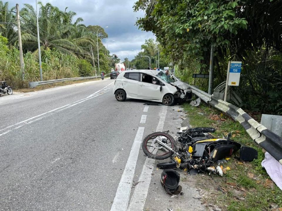 Ayah maut, anak patah kaki motosikal dirempuh