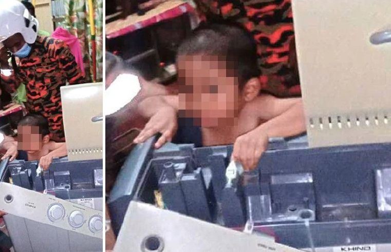 Budak tersangkut dalam mesin basuh diselamatkan