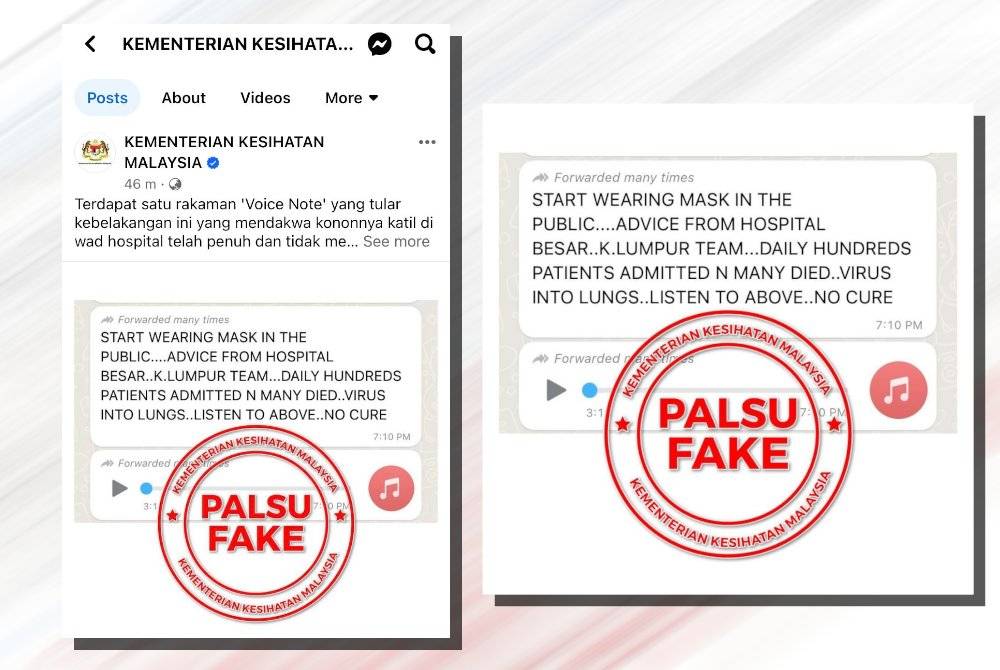 KKM nafi katil hospital penuh, tidak mencukupi seperti tular di WhatsApp